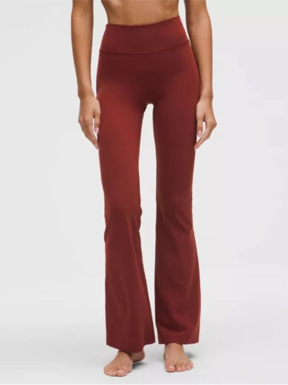 Lululemon Groove Super High Rise Flared Leg Pants Burgundy Size 8 Yoga Pants Gym - Picture 2 of 14